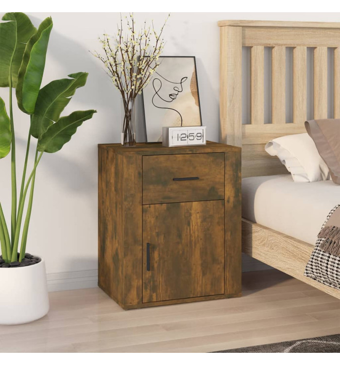 Table de chevet Chêne fumé 50x36x60 cm Bois d'ingénierie | Mobilier & Déco