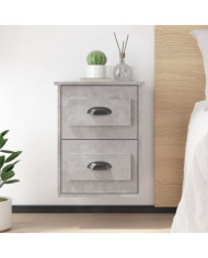 Table de chevet murale gris béton 41,5x36x53 cm | Mobilier & Déco