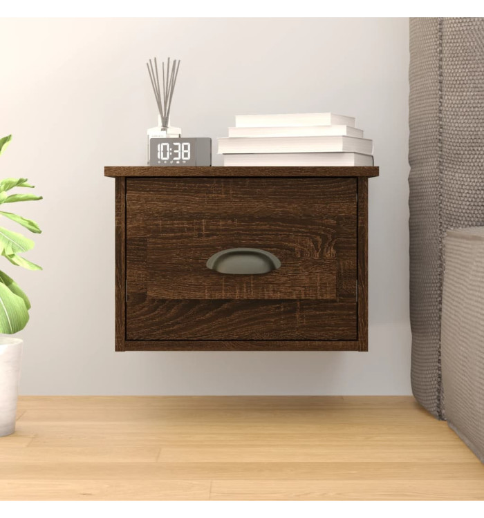 Table de chevet murale chêne marron 41,5x36x28 cm | Mobilier & Déco