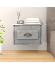 Table de chevet murale gris béton 50x36x40 cm | Mobilier & Déco