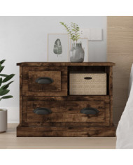 Table de chevet chêne fumé 60x39x45 cm | Mobilier & Déco