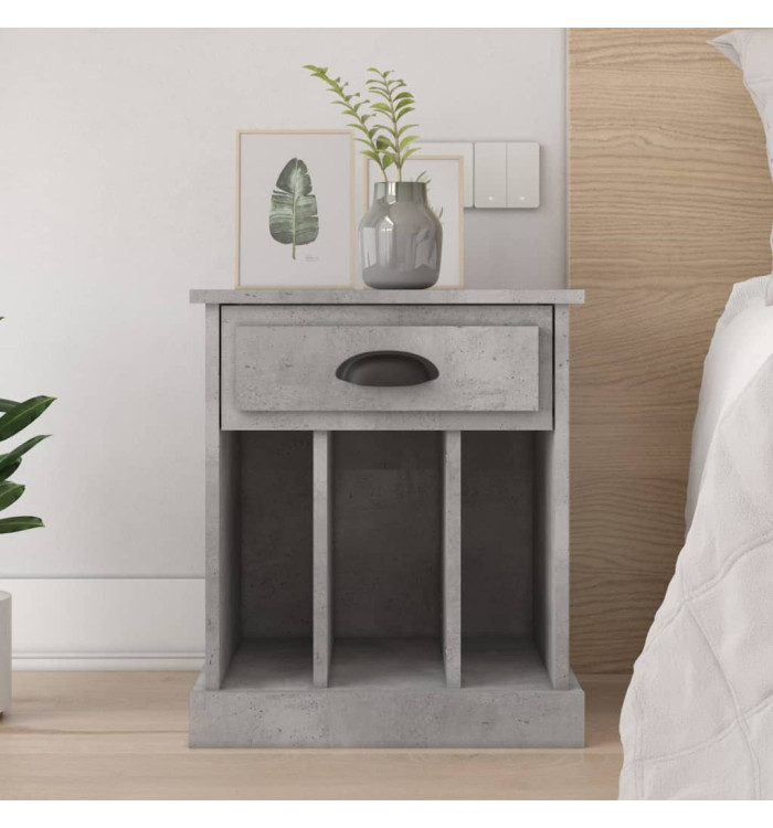 Table de chevet gris béton 43x36x50 cm | Mobilier & Déco