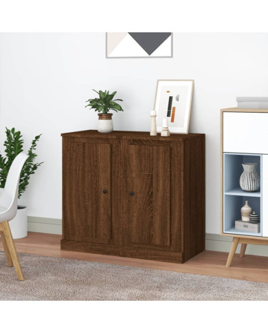 Buffets 2 pcs chêne marron 37,5x35,5x67,5 cm bois d'ingénierie | Mobilier & Déco