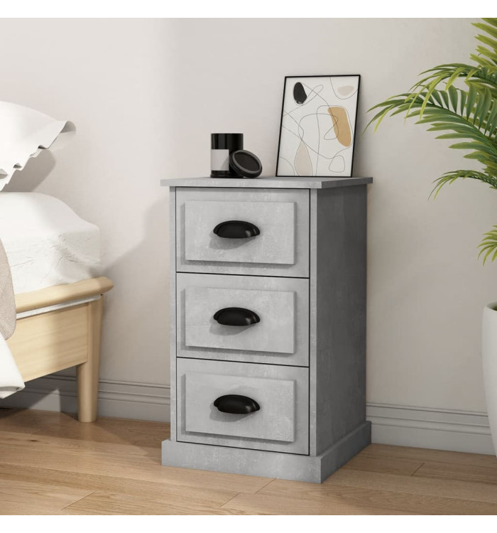Table de chevet gris béton 39x39x67 cm bois d'ingénierie | Mobilier & Déco