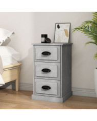 Table de chevet gris béton 39x39x67 cm bois d'ingénierie | Mobilier & Déco