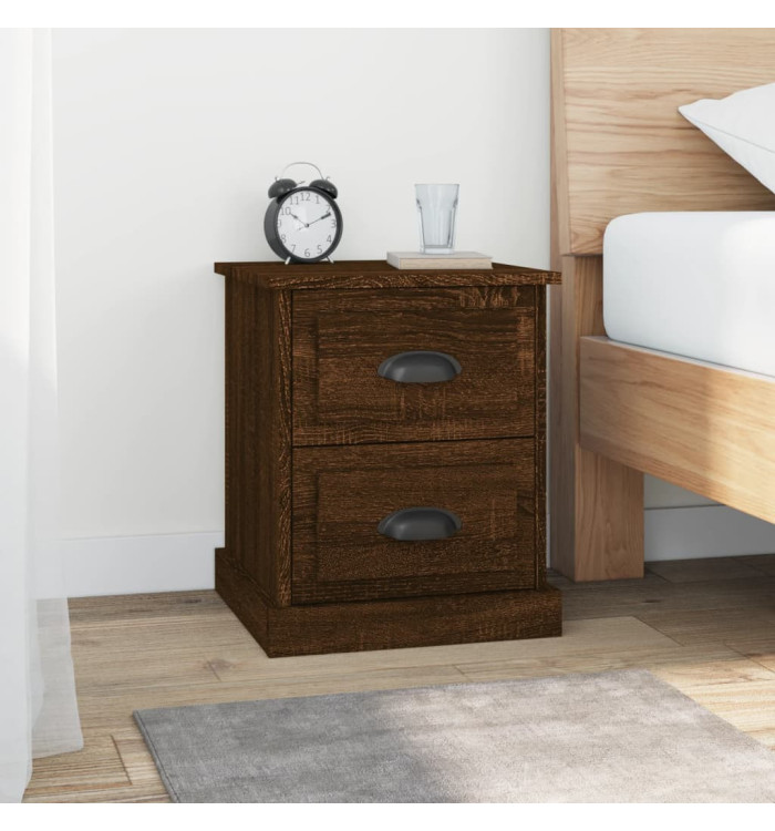 Table de chevet chêne marron 39x39x47,5 cm bois d'ingénierie | Mobilier & Déco