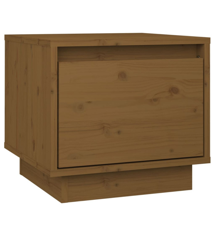 Table de chevet Marron miel 35x34x32 cm Bois de pin solide | Mobilier & Déco
