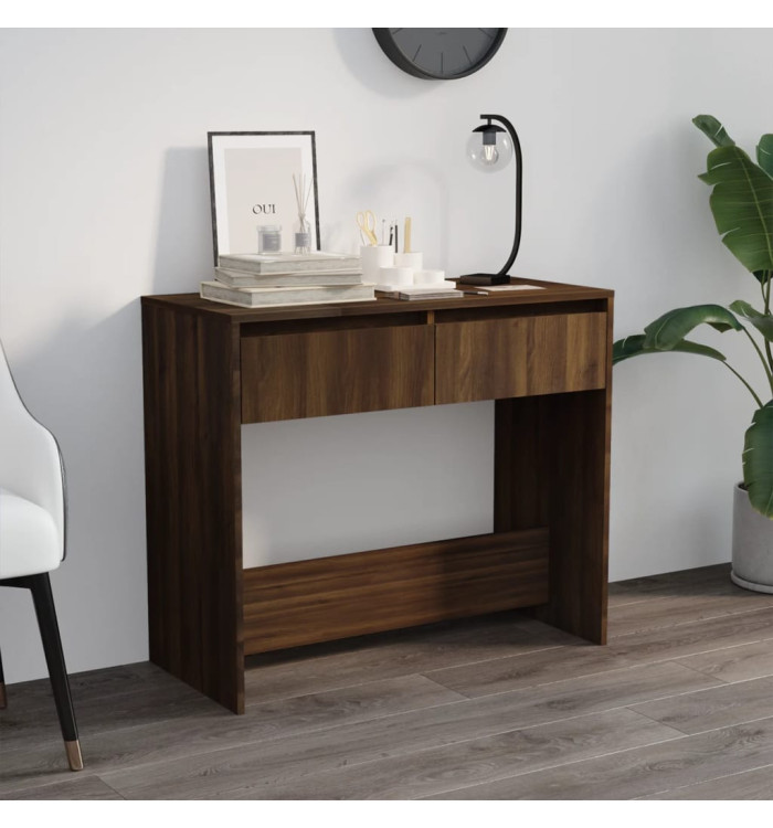 Table console chêne marron 89x41x76,5 cm bois d'ingénierie | Mobilier & Déco