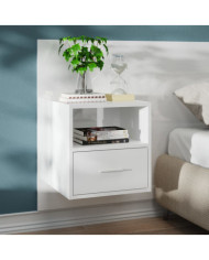 Table de chevet murale Blanc brillant | Mobilier & Déco