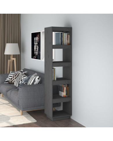 Bibliothèque/Séparateur de pièce Gris 40x35x167 cm Pin solide | Mobilier & Déco