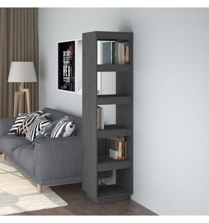 Bibliothèque/Séparateur de pièce Gris 40x35x167 cm Pin solide | Mobilier & Déco