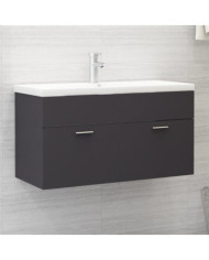 Armoire d'évier Gris 90x38,5x46 cm Bois d’ingénierie | Mobilier & Déco