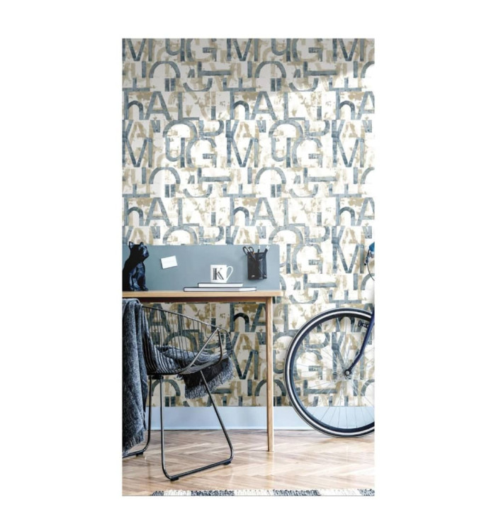 Noordwand Papier peint Friends et Coffee Words and Letters Bleu | Mobilier & Déco
