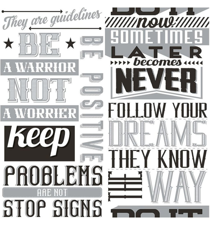 Noordwand Papier peint Friends et Coffee Words and Letters Noir et blanc | Mobilier & Déco
