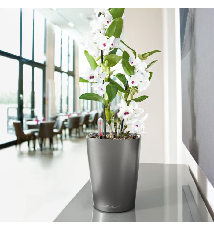 LECHUZA Jardinière DELTINI ALL-IN-ONE Charbon métallique | Mobilier & Déco