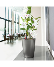 LECHUZA Jardinière DELTINI ALL-IN-ONE Charbon métallique | Mobilier & Déco
