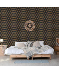DUTCH WALLCOVERINGS Papier peint Geometric Noir et doré | Mobilier & Déco