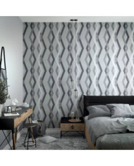 Noordwand Papier peint Topchic Graphic Lines Diamonds Gris et noir | Mobilier & Déco