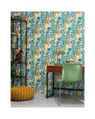 Noordwand Papier peint Good Vibes Big Leaves Bleu et vert | Mobilier & Déco