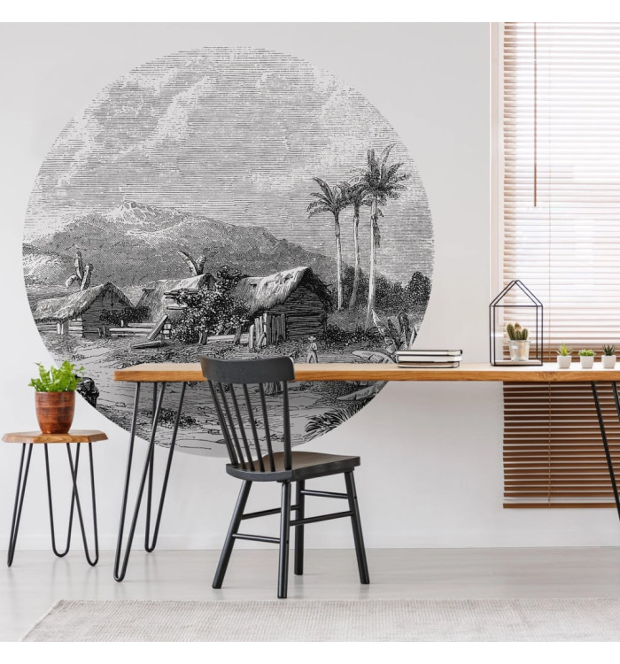 WallArt Papier peint cercle Landscape of Guadeloupe 190 cm | Mobilier & Déco