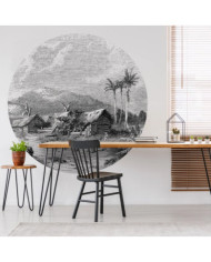 WallArt Papier peint cercle Landscape of Guadeloupe 190 cm | Mobilier & Déco