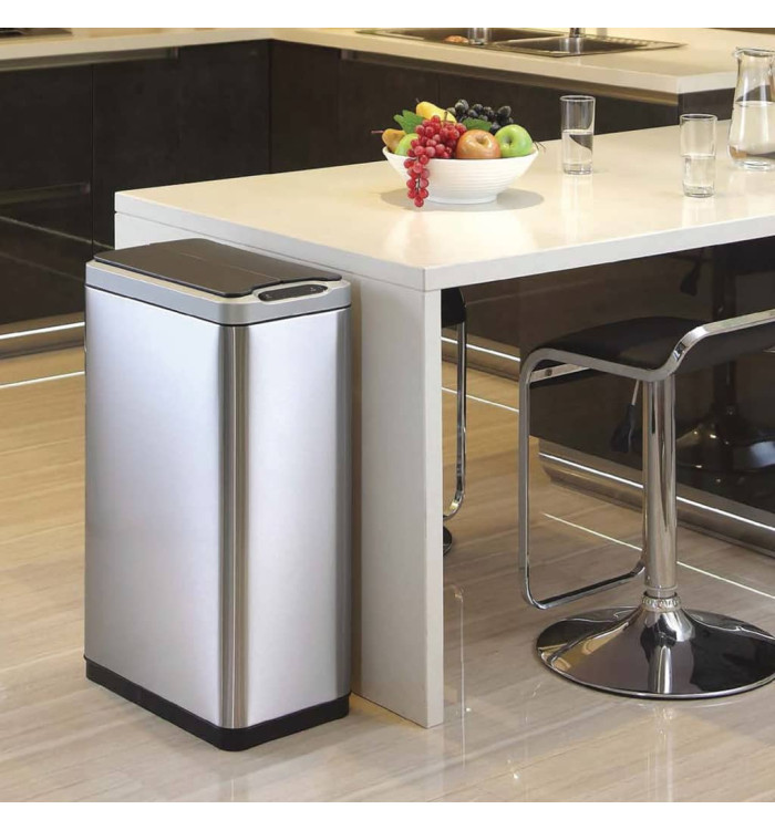 EKO Poubelle à capteur Phantom 2x20 L Argenté mat | Mobilier & Déco