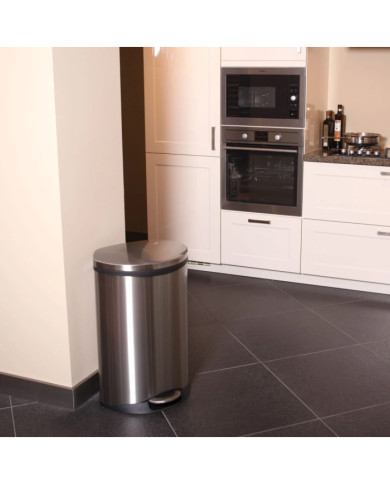 EKO Poubelle à pédale Shell 2x22 L Argenté mat | Mobilier & Déco