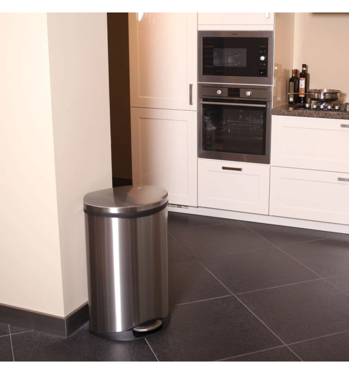 EKO Poubelle à pédale Shell 2x22 L Argenté mat | Mobilier & Déco