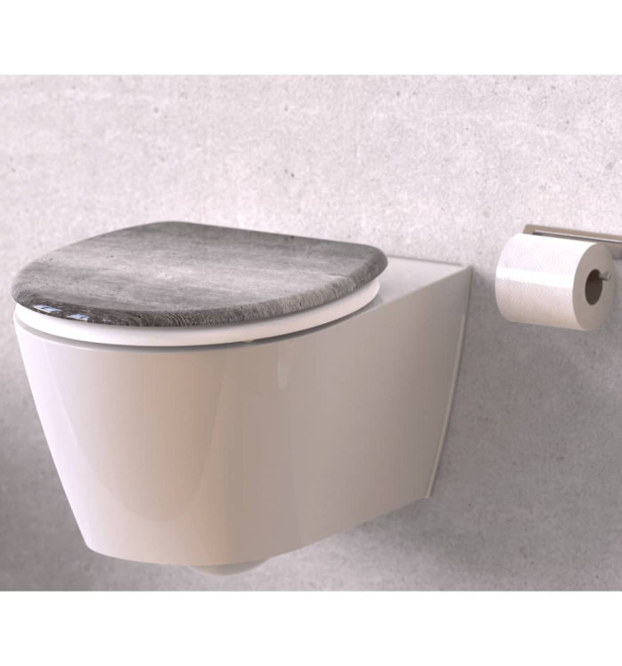 SCHÜTTE Siège de toilette avec fermeture en douceur INDUSTRIAL GREY | Mobilier & Déco