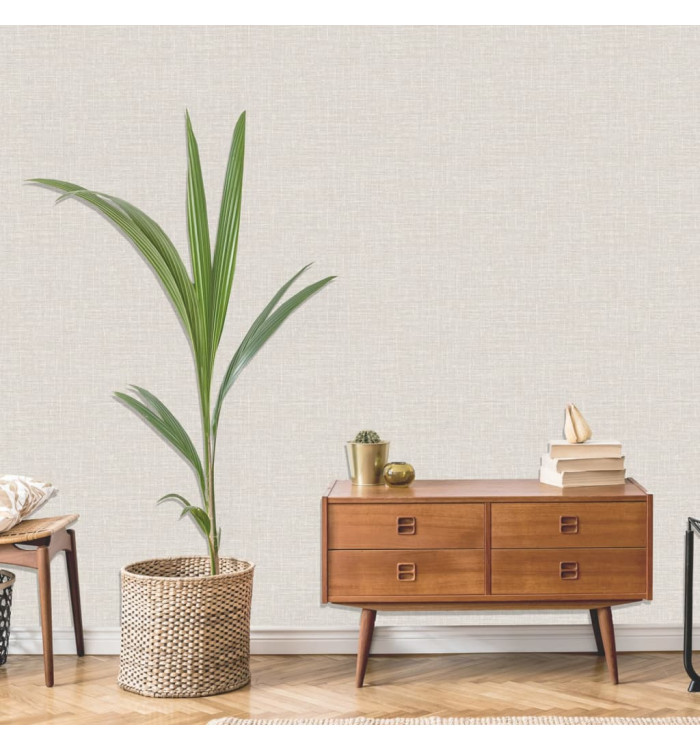 DUTCH WALLCOVERINGS Papier peint Motif de fil Crème | Mobilier & Déco
