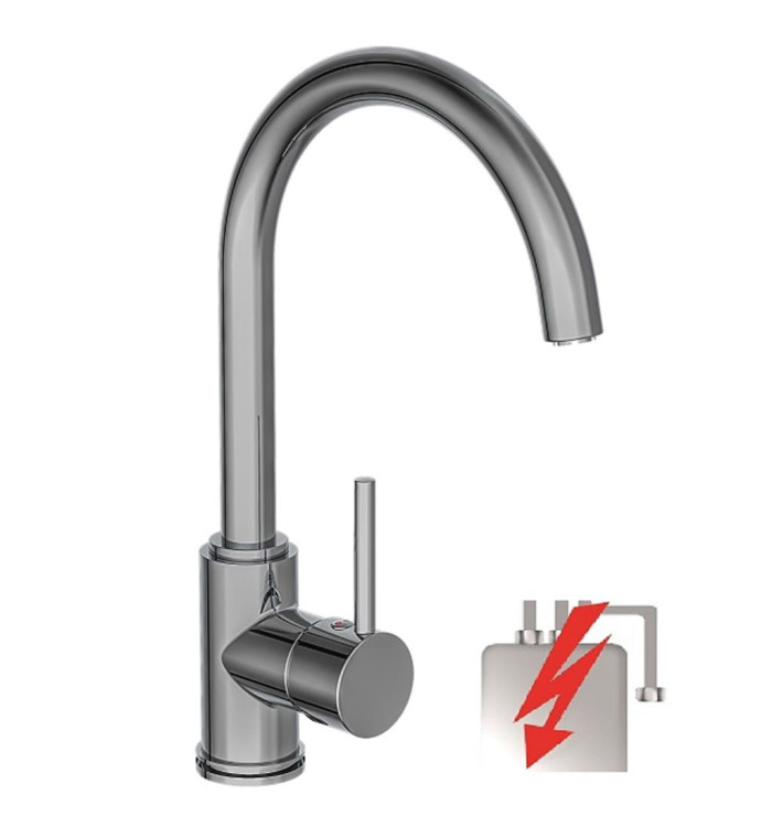 SCHÜTTE Mitigeur d'évier avec bec verseur haut rond CASALLA chrome | Mobilier & Déco
