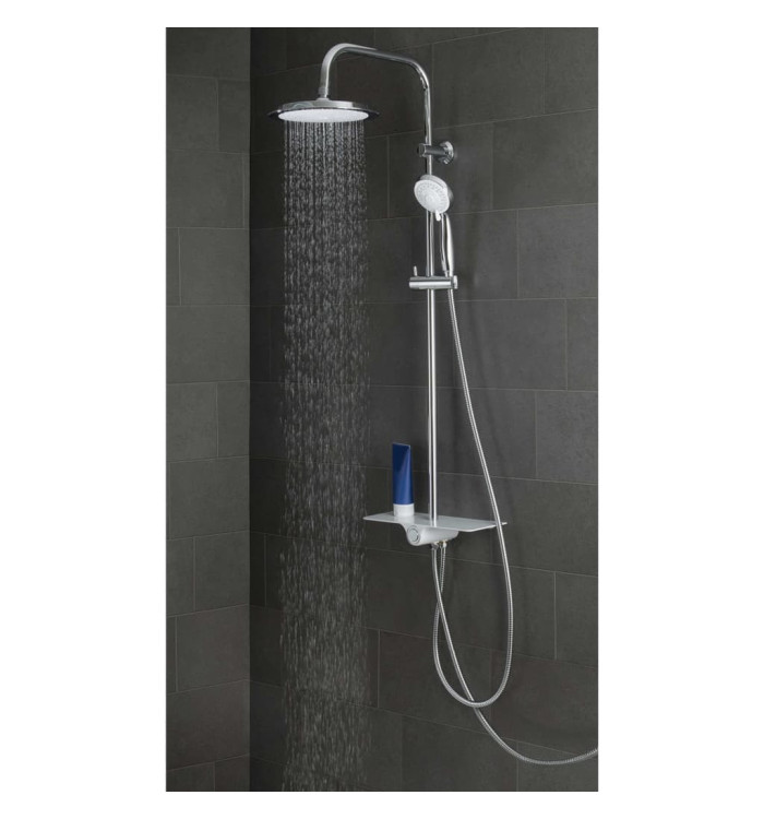 SCHÜTTE Ensemble de douche au-dessus de tête AQUASTAR blanc-chrome | Mobilier & Déco