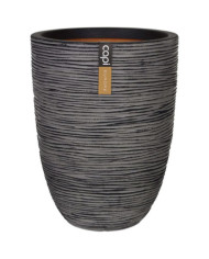 Capi Pot à fleurs Nature Rib 36 x 47 cm anthracite KOFZ782 | Mobilier & Déco