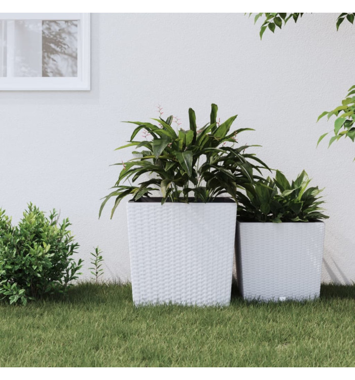 Jardinière et intérieur amovible blanc 37 /64 L rotin PP | Mobilier & Déco