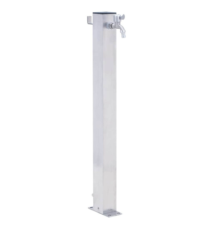 Colonne à eau de jardin 40 cm acier inoxydable carré | Mobilier & Déco