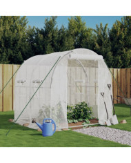 Serre avec cadre en acier blanc 4 m² 2x2x2 m | Mobilier & Déco