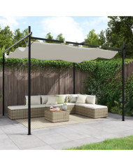 Pergola avec toit rétractable crème 295x292x230 cm | Mobilier & Déco