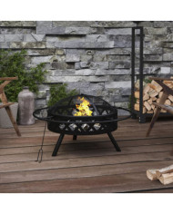 Foyer avec tisonnier 70 cm XXL acier | Mobilier & Déco