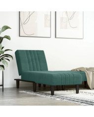 Chaise longue vert foncé velours | Mobilier & Déco