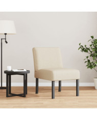 Fauteuil sans accoudoirs crème tissu | Mobilier & Déco