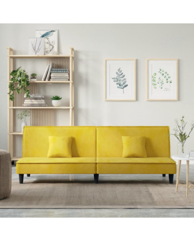 Canapé-lit jaune Velours | Mobilier & Déco
