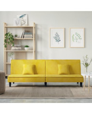 Canapé-lit jaune Velours | Mobilier & Déco