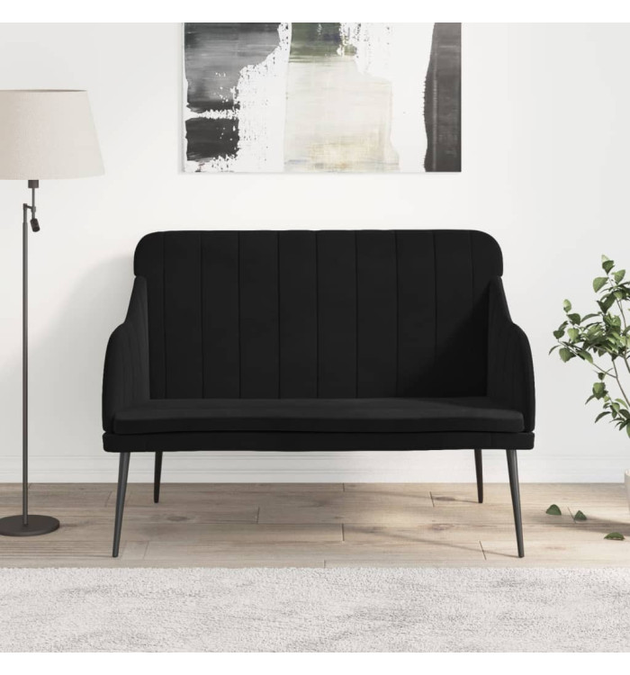 Banc Noir 110x76x80 cm Velours | Mobilier & Déco