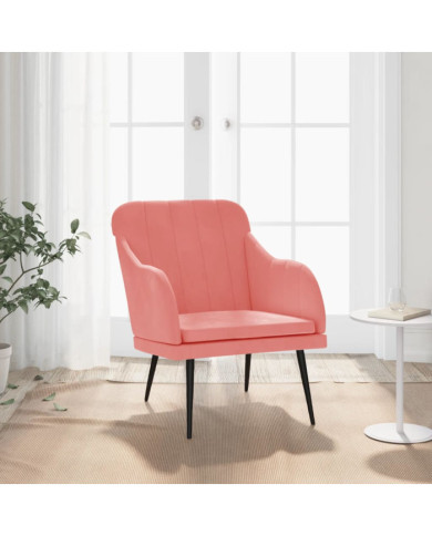 Fauteuil Rose 63x76x80 cm Velours | Mobilier & Déco