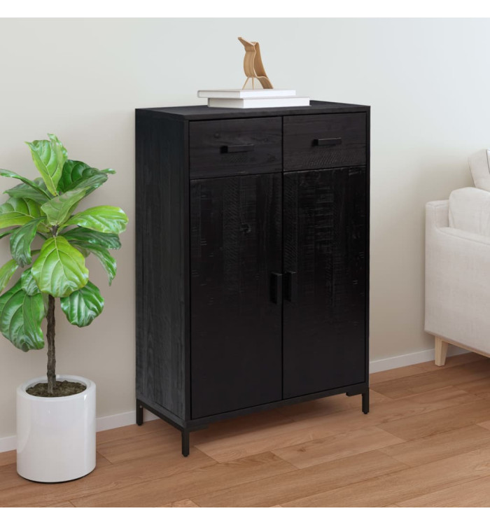 Étagère à chaussures Noir 75x40x110 cm Bois pin massif | Mobilier & Déco