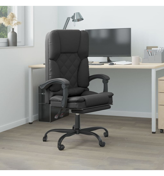 Fauteuil de massage inclinable de bureau Noir Similicuir | Mobilier & Déco