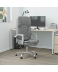 Fauteuil de massage inclinable de bureau Gris clair Tissu | Mobilier & Déco