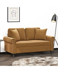 Coussins décoratifs lot de 2 Marron 40x40 cm Velours | Mobilier & Déco