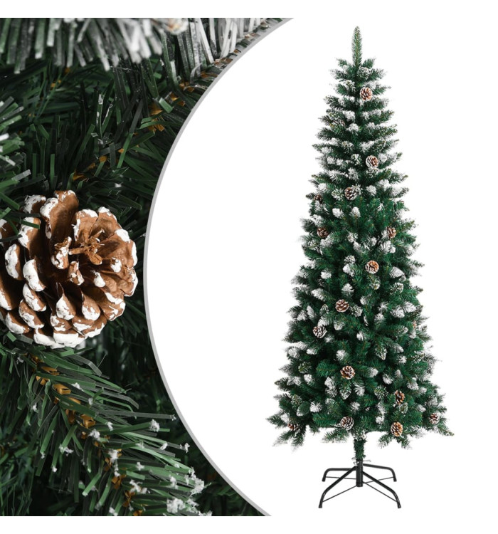 Sapin de Noël artificiel avec support Vert 210 cm PVC | Mobilier & Déco