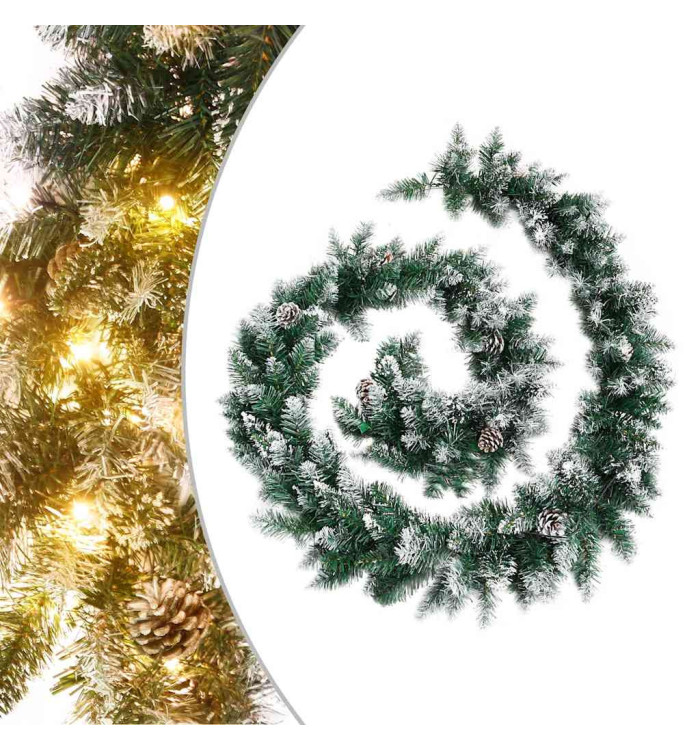 Guirlande de Noël avec lumières LED Vert 2,7 m PVC | Mobilier & Déco